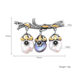 Shineland Branch 3pcs Natural Pearl Brooch Pins Baroque Vintage Coat Brooch