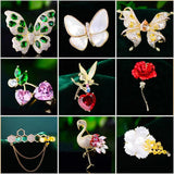 Cubic Zircon Brooches Butterfly Flower Pins Broche