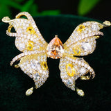Cubic Zircon Brooches Butterfly Flower Pins Broche