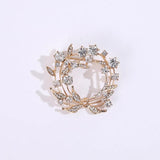 Beaut&Berry Rhinestone Wreath Ladies Brooch - Festive Wedding Party Jewelry