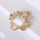 Beaut&Berry Rhinestone Wreath Ladies Brooch - Festive Wedding Party Jewelry