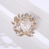 Beaut&Berry Rhinestone Wreath Ladies Brooch - Festive Wedding Party Jewelry