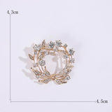 Beaut&Berry Rhinestone Wreath Ladies Brooch - Festive Wedding Party Jewelry