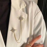 Crystal Star Brooch Pin Enamel Jewelry Women Lady Accessories