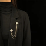 Crystal Star Brooch Pin Enamel Jewelry Women Lady Accessories
