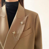 Crystal Star Brooch Pin Enamel Jewelry Women Lady Accessories