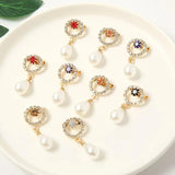12PCS Rhinestone Pearl Buttons Brooch Pin Hair Jewelry