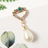 12PCS Rhinestone Pearl Buttons Brooch Pin Hair Jewelry