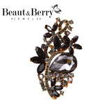 Baroque Rhinestone Glass Brooch Middle Eastern Style Office Party Accessories