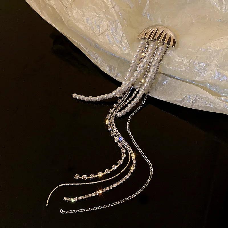 Tassel Long Brooch for Women and OL Office Metal Shell Brooches