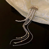 Tassel Long Brooch for Women and OL Office Metal Shell Brooches