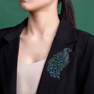 Peacock Rhinestone Brooch Women's Clothing Banquet Wedding Jewelry Pin
