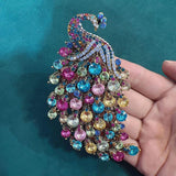 Peacock Rhinestone Brooch Women's Clothing Banquet Wedding Jewelry Pin
