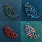 Peacock Rhinestone Brooch Women's Clothing Banquet Wedding Jewelry Pin