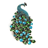 Peacock Rhinestone Brooch Women's Clothing Banquet Wedding Jewelry Pin