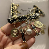 Antique French Brooches Chain Fringed Pearl Pin Brooches