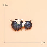 Sheep Couple Enamel Animal Party Casual Brooch Pins