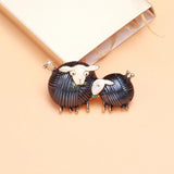 Sheep Couple Enamel Animal Party Casual Brooch Pins