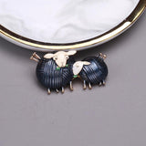 Sheep Couple Enamel Animal Party Casual Brooch Pins