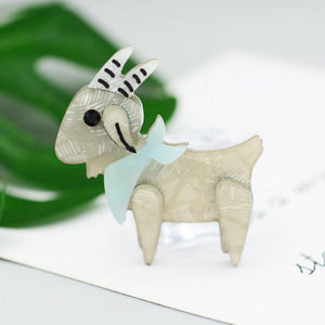 Goat Shape Animal Brooch Acrylic Jewelry Kids Holiday