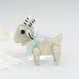 Goat Shape Animal Brooch Acrylic Jewelry Kids Holiday