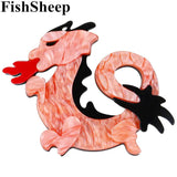 Acrylic Dragon Brooch Pins Resin Big Firedragon Brooches Badges