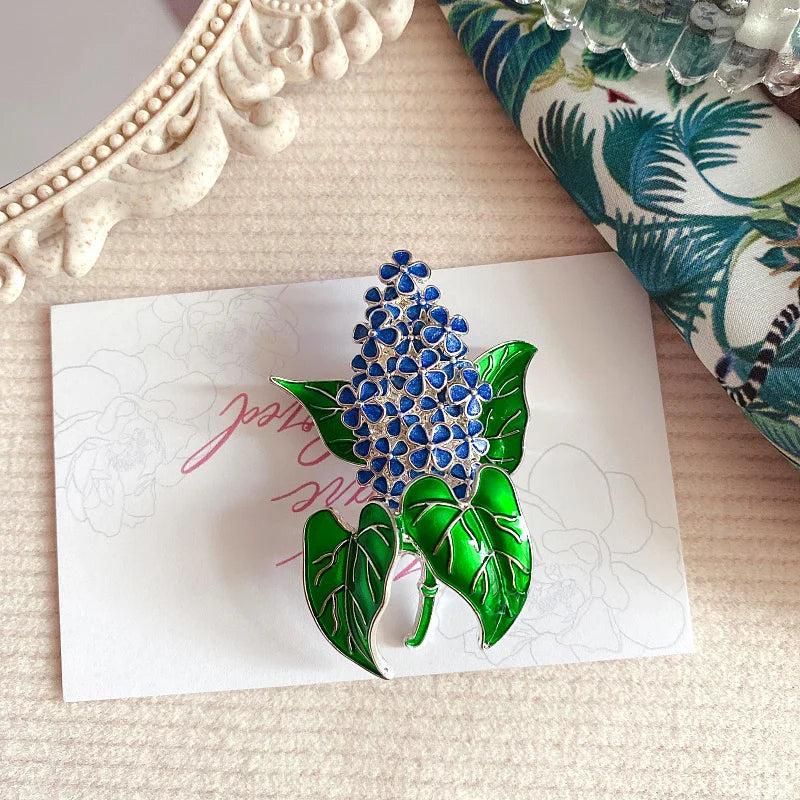 French Lilacs Enamel Brooch, Female Temperament Xionghua Joker