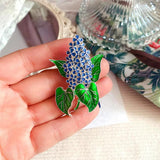 French Lilacs Enamel Brooch, Female Temperament Xionghua Joker