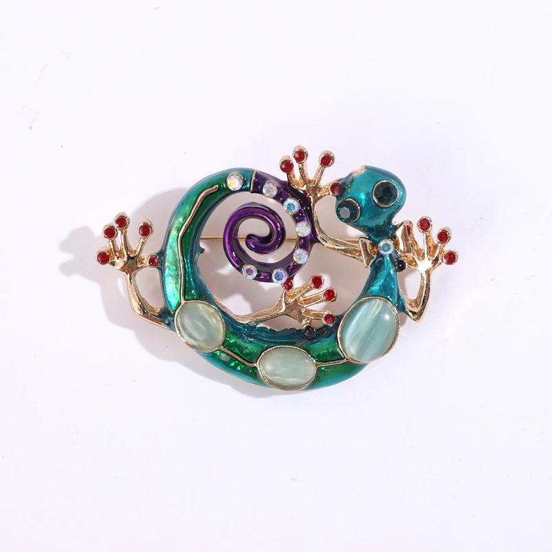 Colorful Lizard Brooch Office Wedding Party Jewelry