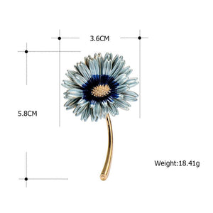 Vintage Daisy Enamel Plant Corsage Brooch for Women Girls Suit Collar Clip Pins