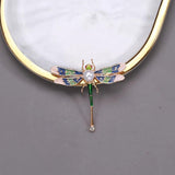 Rhinestone Dragonfly Pearl Brooch Insect Jewelry Office Party Gift
