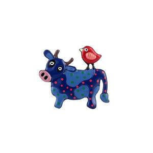 Enamel Animal Cow Bird Cartoon Pin Party Brooch