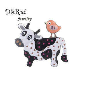 Enamel Animal Cow Bird Cartoon Pin Party Brooch