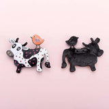 Enamel Animal Cow Bird Cartoon Pin Party Brooch