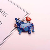 Enamel Animal Cow Bird Cartoon Pin Party Brooch