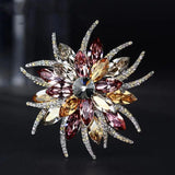Crystal Women Flower Planet Vintage Brooches Rhinestone Coat Jewelry Pins