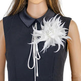 Goose-Plume Brooch Scarf Clip Women Dress Accessory Hair Jewelry