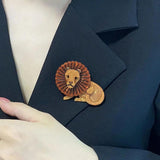 Lion Brooch Animal Carton Pins Acrylic Corsage For Women Kids