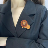 Lion Brooch Animal Carton Pins Acrylic Corsage For Women Kids