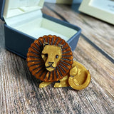 Lion Brooch Animal Carton Pins Acrylic Corsage For Women Kids