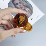 Lion Brooch Animal Carton Pins Acrylic Corsage For Women Kids
