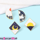 Cherry Blossoms Alien Enamel Pins Set Cartoon Brooch Lapel Badges Gift