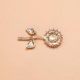 Sunflower Rhinestone Brooches For Women Men 2-color