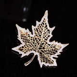 Maple Leaf Brooch Zircon Corsage Jacket Suit Accessories