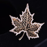 Maple Leaf Brooch Zircon Corsage Jacket Suit Accessories