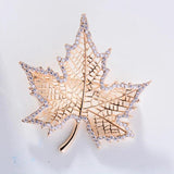 Maple Leaf Brooch Zircon Corsage Jacket Suit Accessories