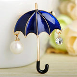 Rainbow Umbrella Shape Brooches Simulated Pearls Enamel Alloy Jewelry