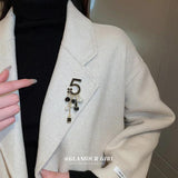 Tassel Chain Brooch Pearl Pendant Coat Pins Hijab Accessories