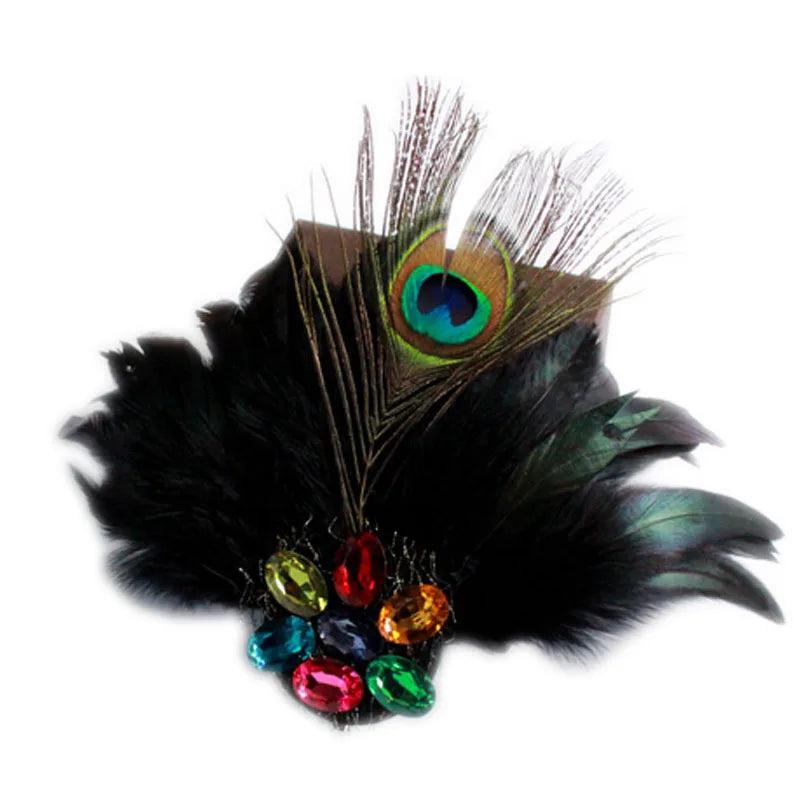 Brooch Pin Exaggerated Feather Corsage Costume Decoration