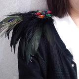 Brooch Pin Exaggerated Feather Corsage Costume Decoration